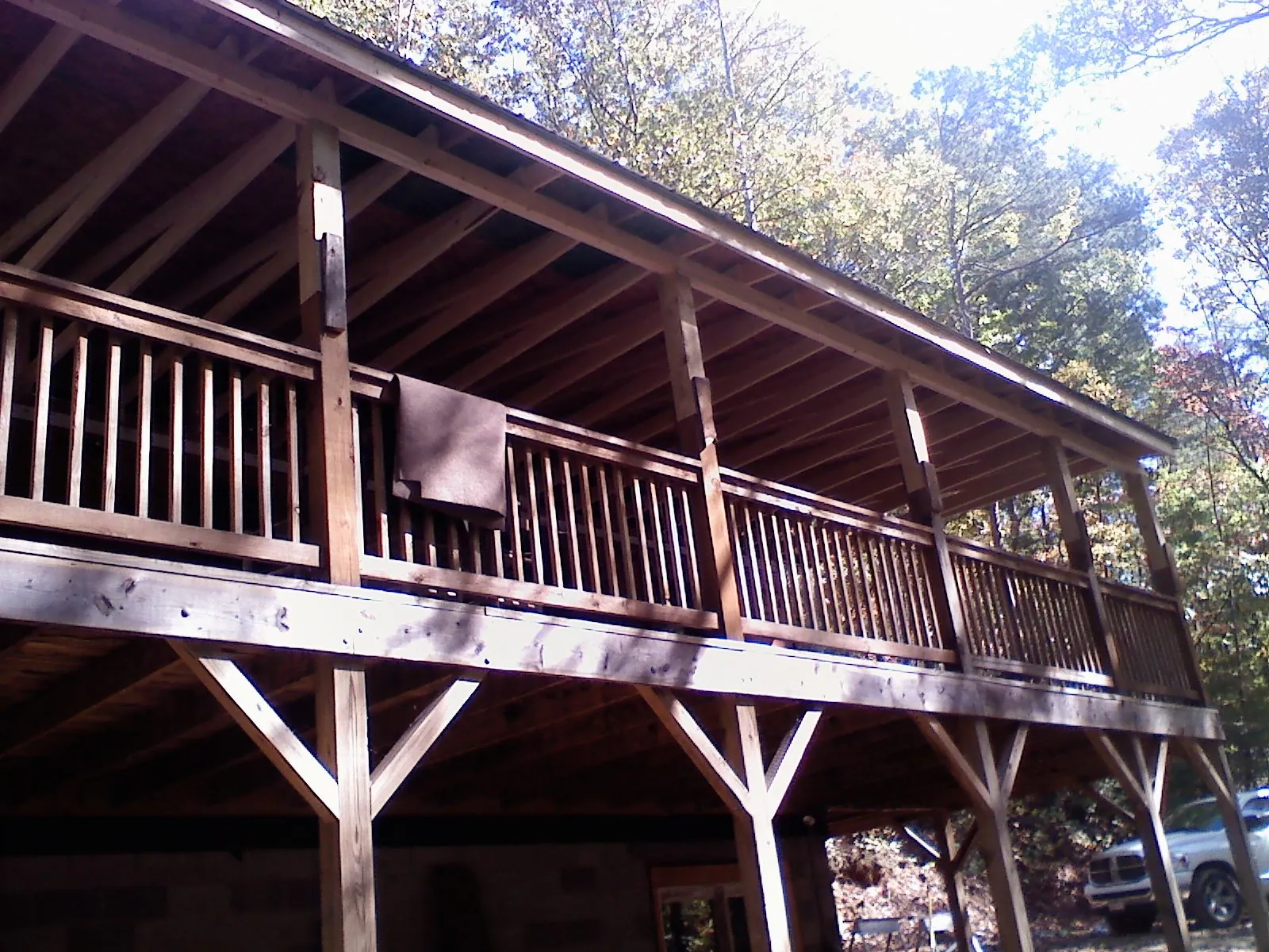 Timber framing under a new elevated porch and deck — Roof Leak Repair in Refton by Roofing Brothers